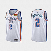 Men's Oklahoma City Thunder #2 Shai Gilgeous-Alexander Association Edition White Jersey Dzhi,baseball caps,new era cap wholesale,wholesale hats